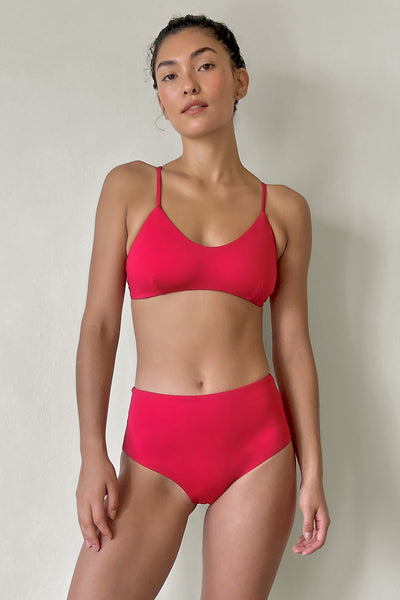 Sporty Tie Top - Cherry