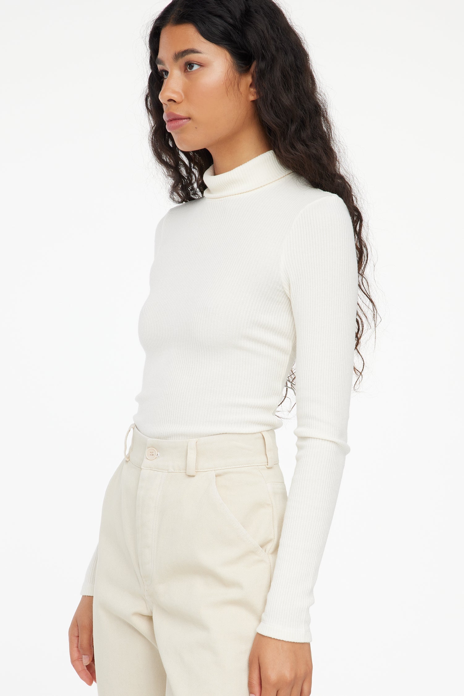 Sweater Rib Turtleneck - Panna Cotta