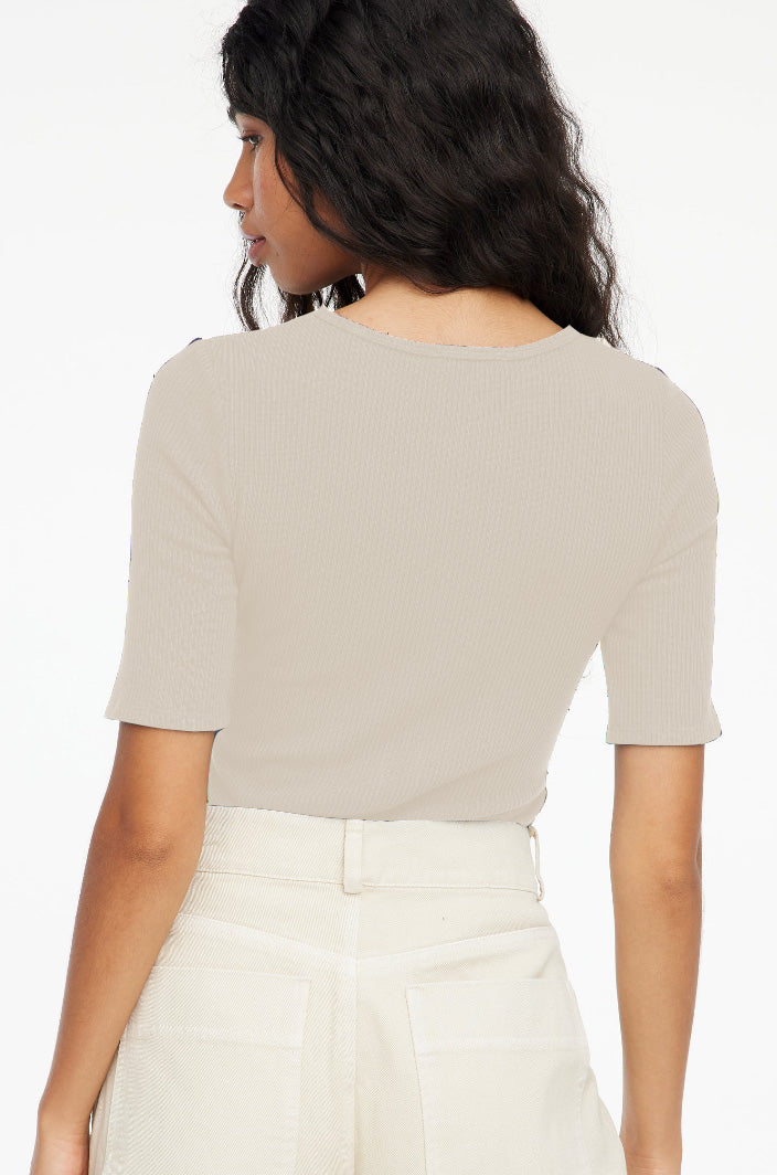 Sweater Rib Tee - Oatmeal