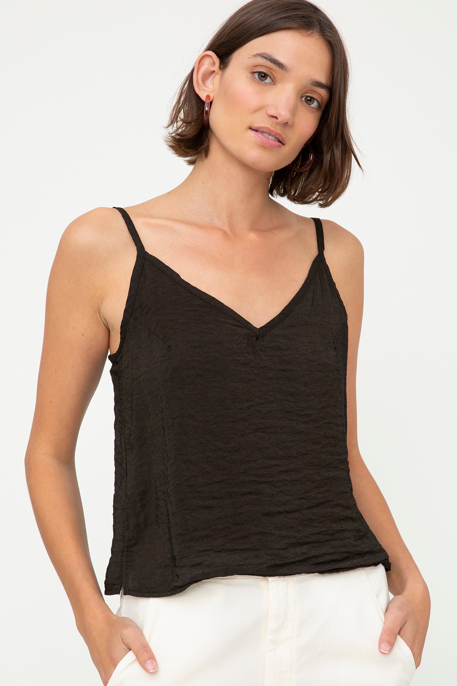 Sofia Slip Tank - Tar