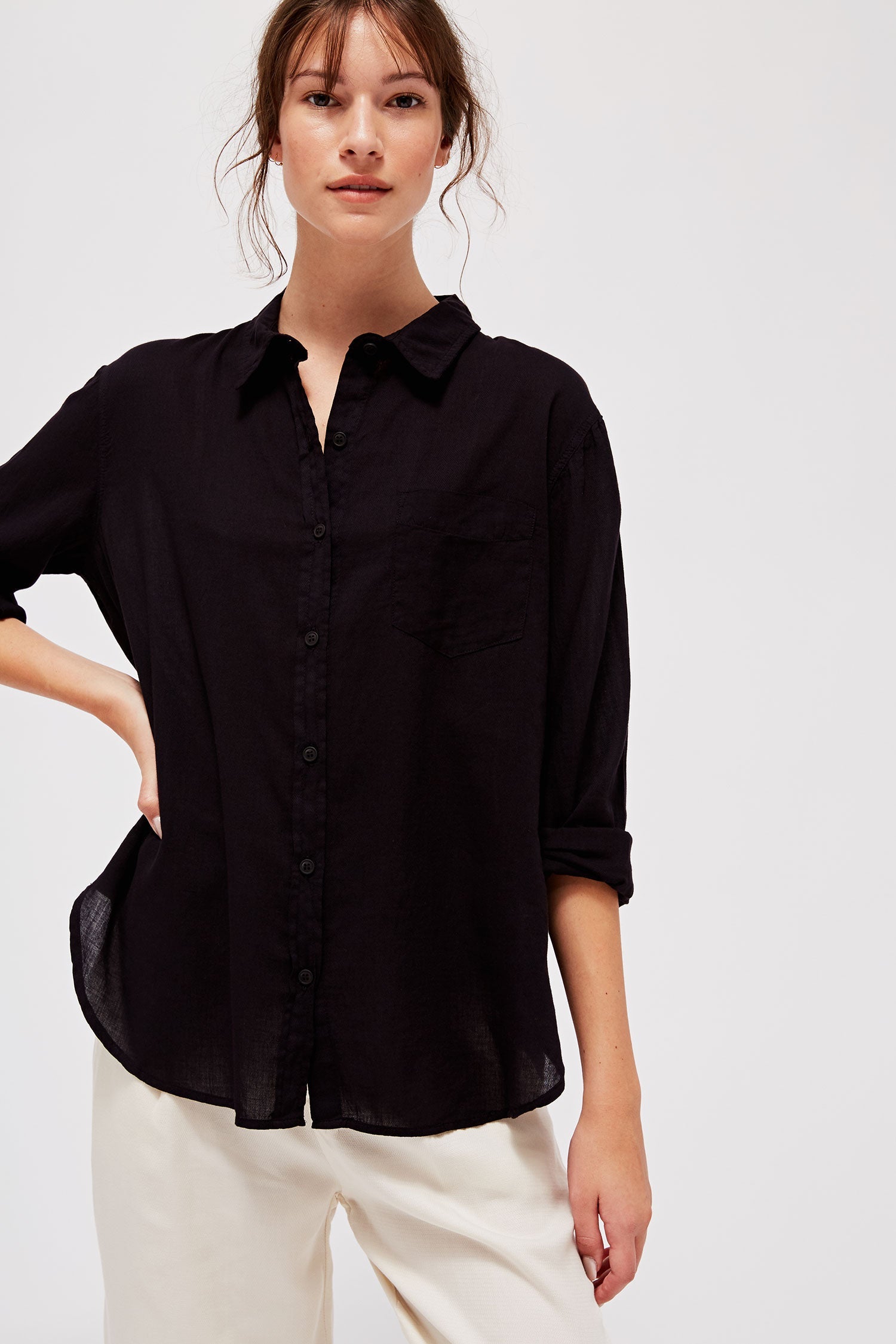 Super Fine Nash Button Up - Tar