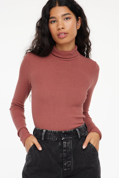 Sweater Rib Turtleneck - Sienna