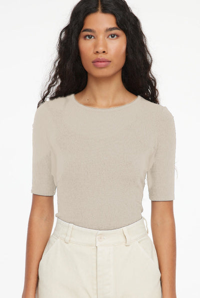 Sweater Rib Tee - Oatmeal