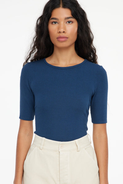 Sweater Rib Tee - Lapis
