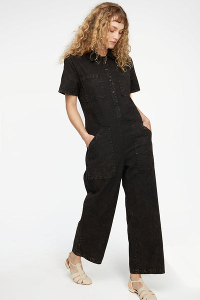 Lucky Jumpsuit - Black Mineral Wash