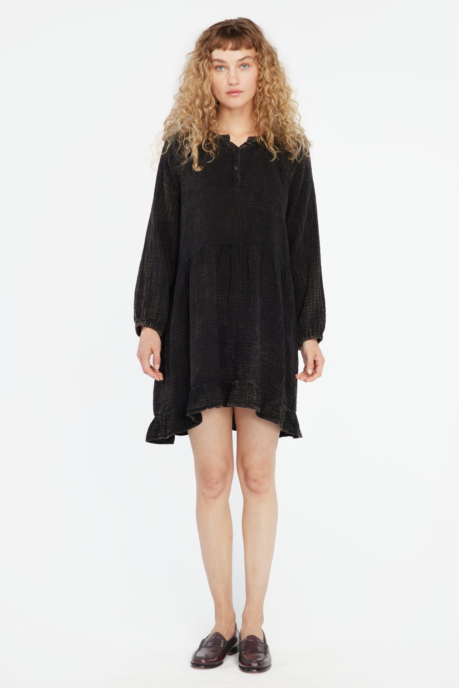 Gauze Keyla Dress - Black Mineral Wash
