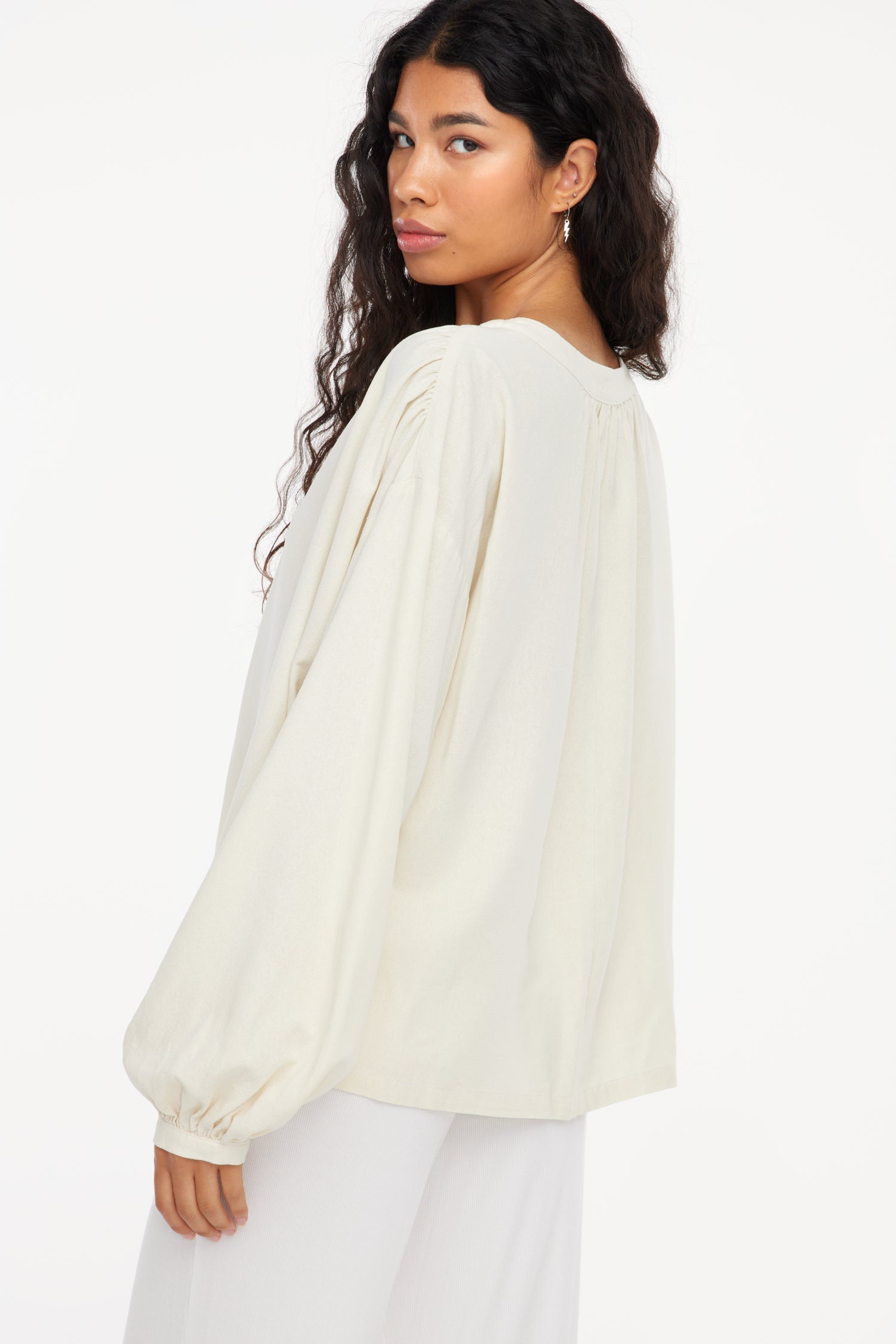 Raw Silk Henley - Natural