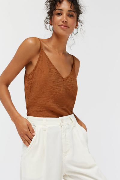Sofia Slip Tank - Bourbon
