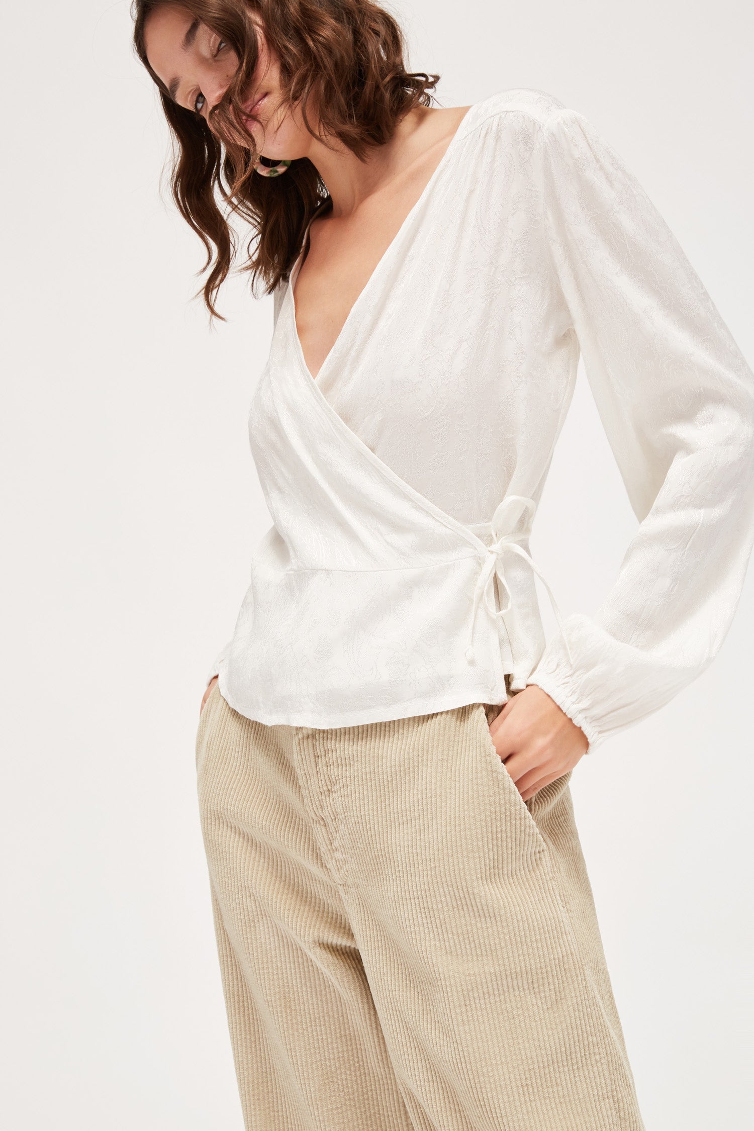 Onyx Wrap Top - Panna Cotta
