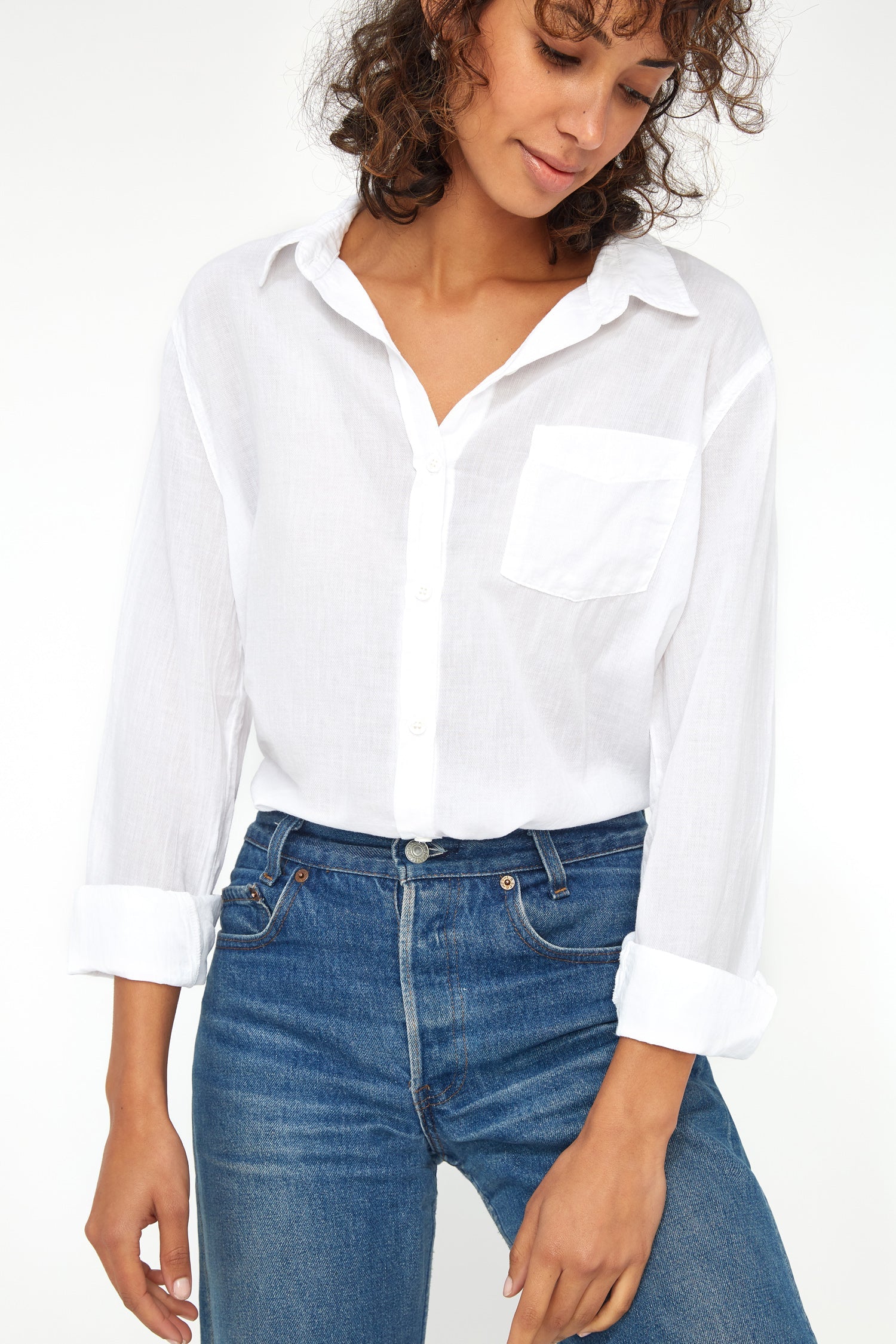 Super Fine Nash Button Up - Whitewash