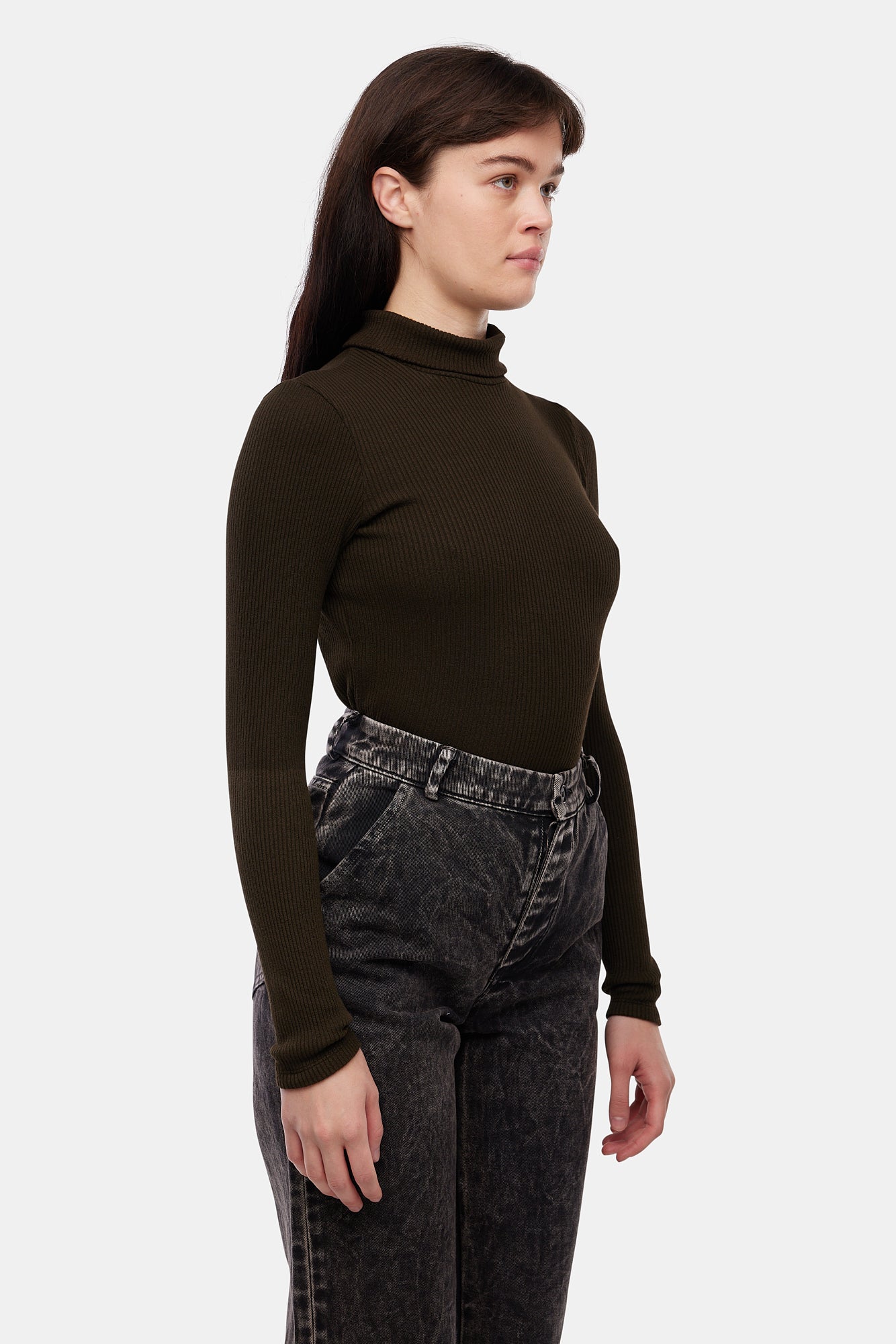 Sweater Rib Turtleneck - Nori