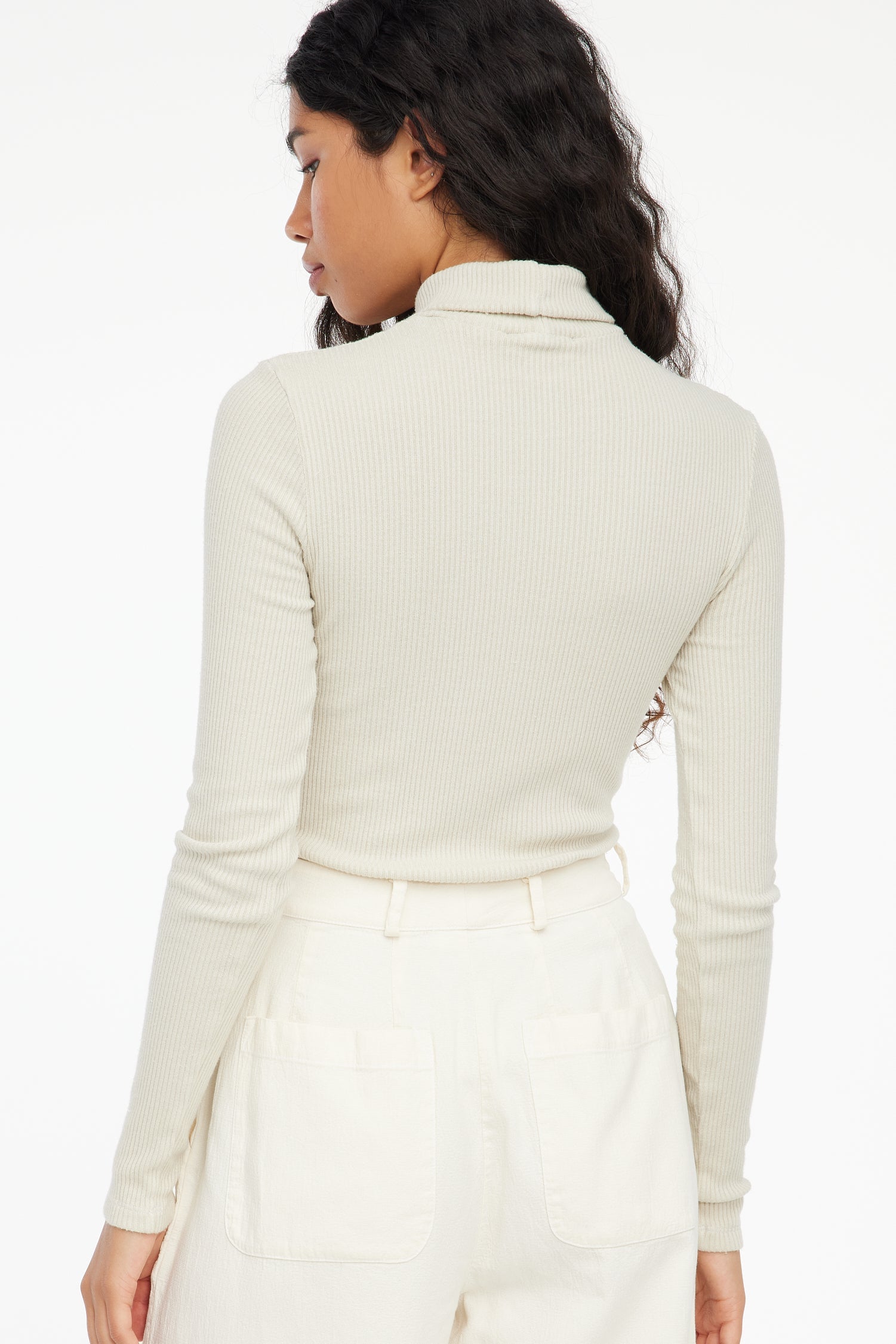 Sweater Rib Turtleneck - Oatmeal