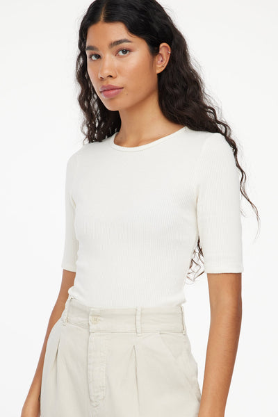 Sweater Rib Tee - Panna Cotta
