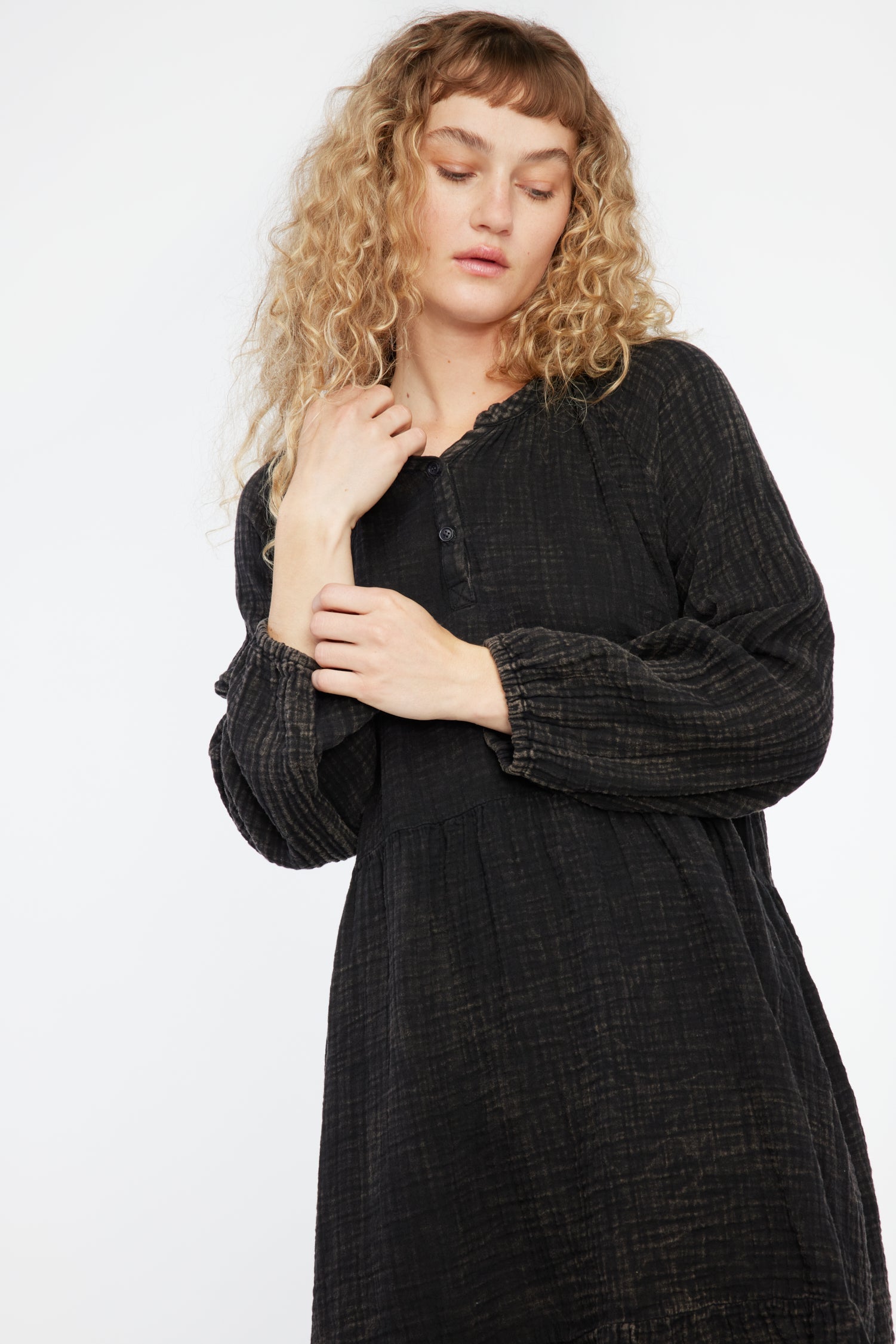 Gauze Keyla Dress - Black Mineral Wash