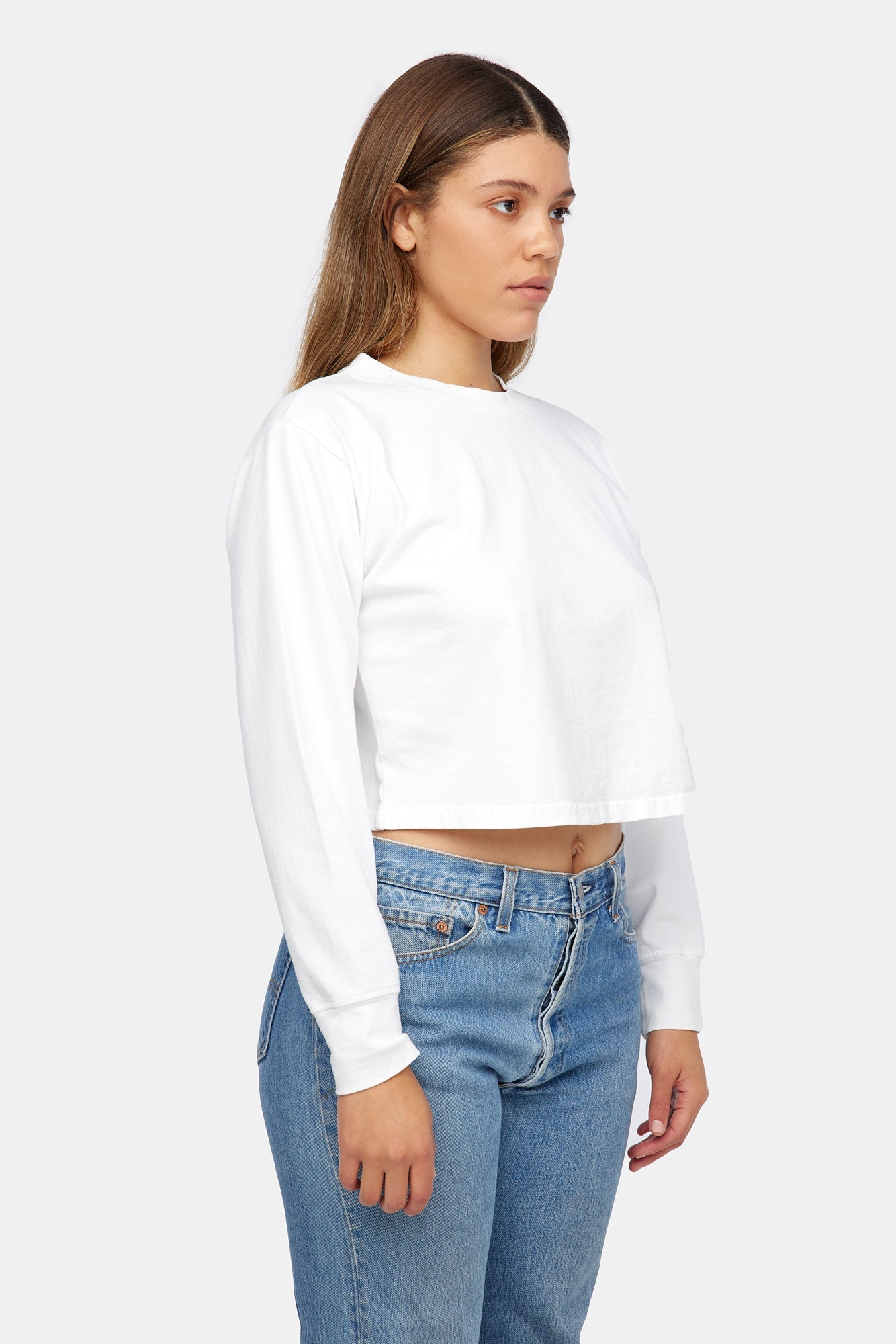 Longsleeve Boxy Tee - Whitewash