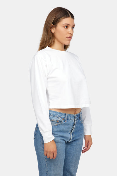 Longsleeve Boxy Tee - Whitewash