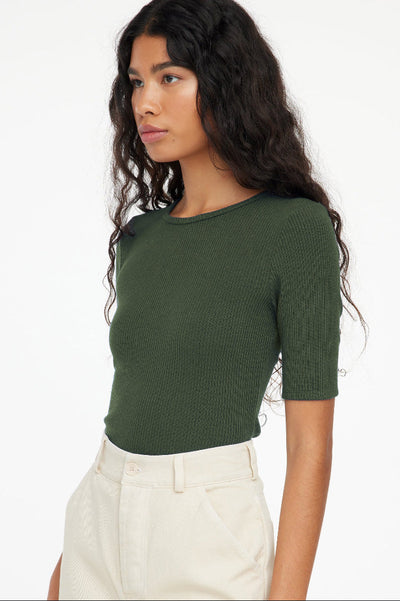 Sweater Rib Tee - Sage