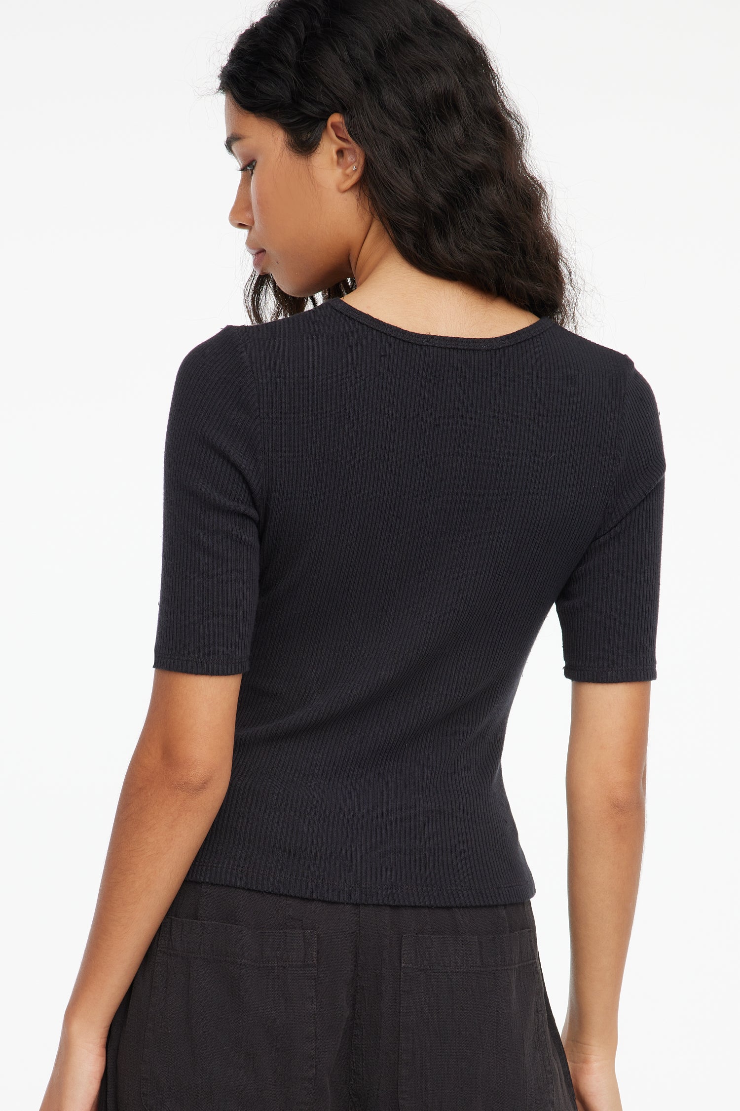 Sweater Rib Tee - Tar