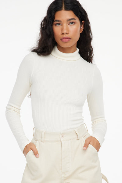 Sweater Rib Turtleneck - Panna Cotta