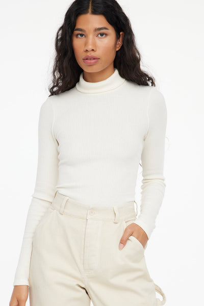 Sweater Rib Turtleneck - Panna Cotta