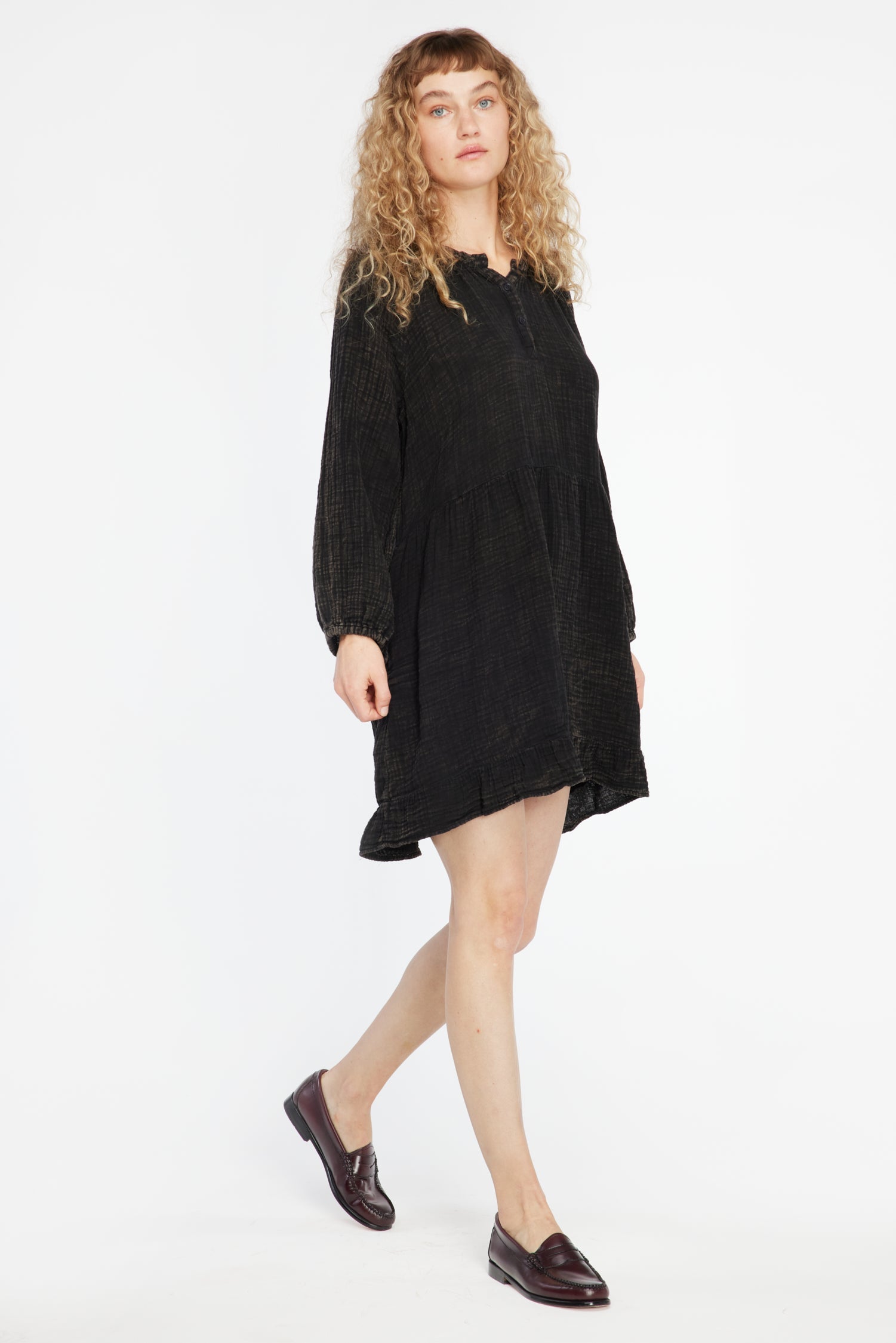 Gauze Keyla Dress - Black Mineral Wash