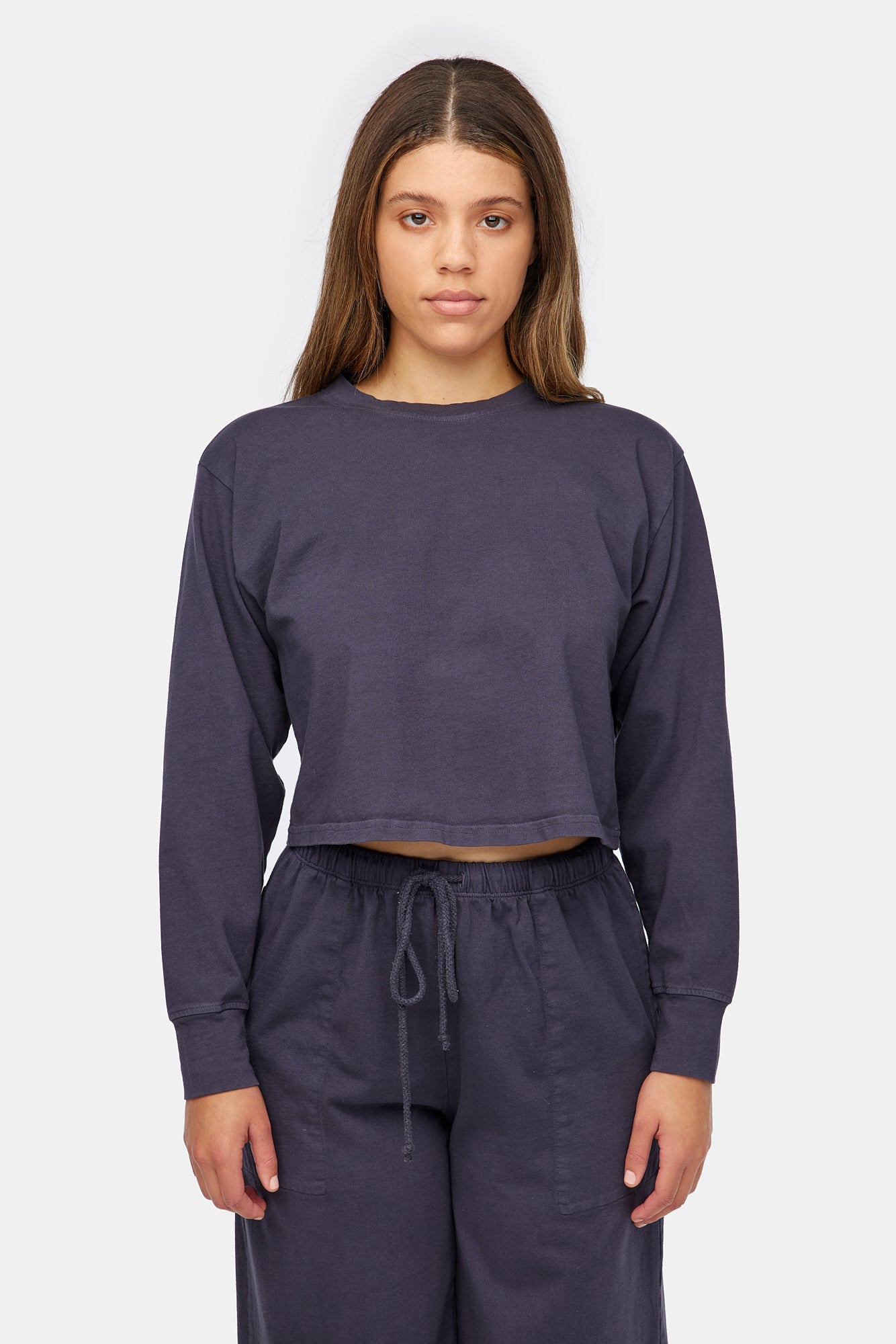 Longsleeve Boxy Tee - Charcoal