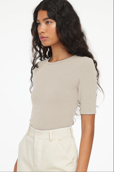 Sweater Rib Tee - Oatmeal