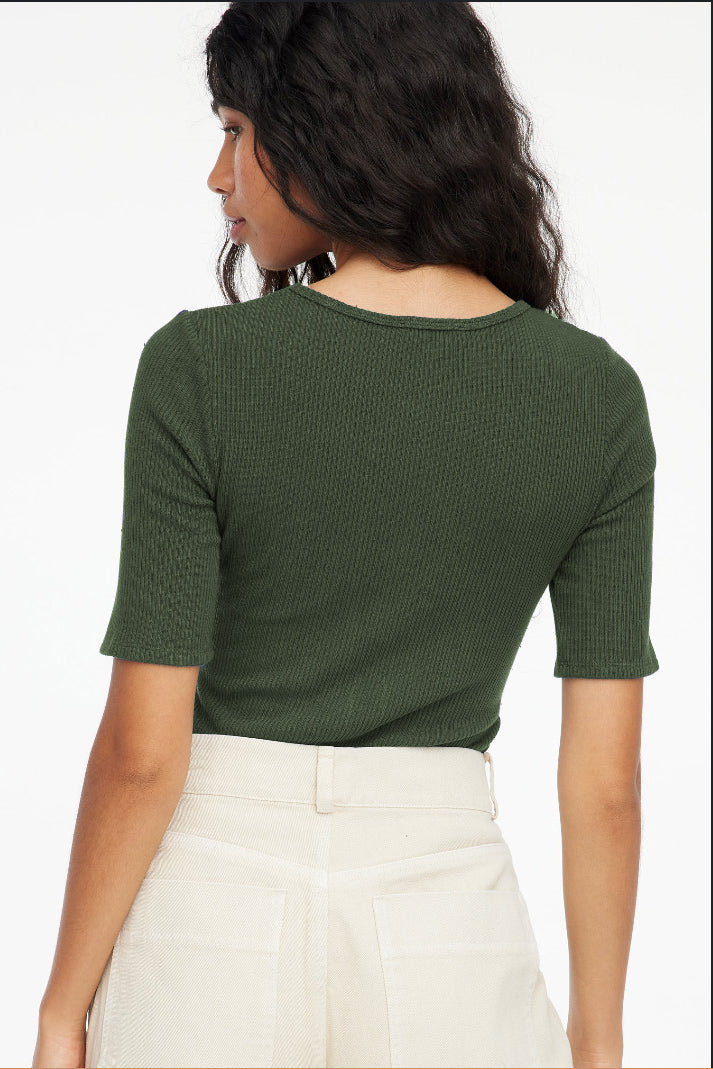 Sweater Rib Tee - Sage