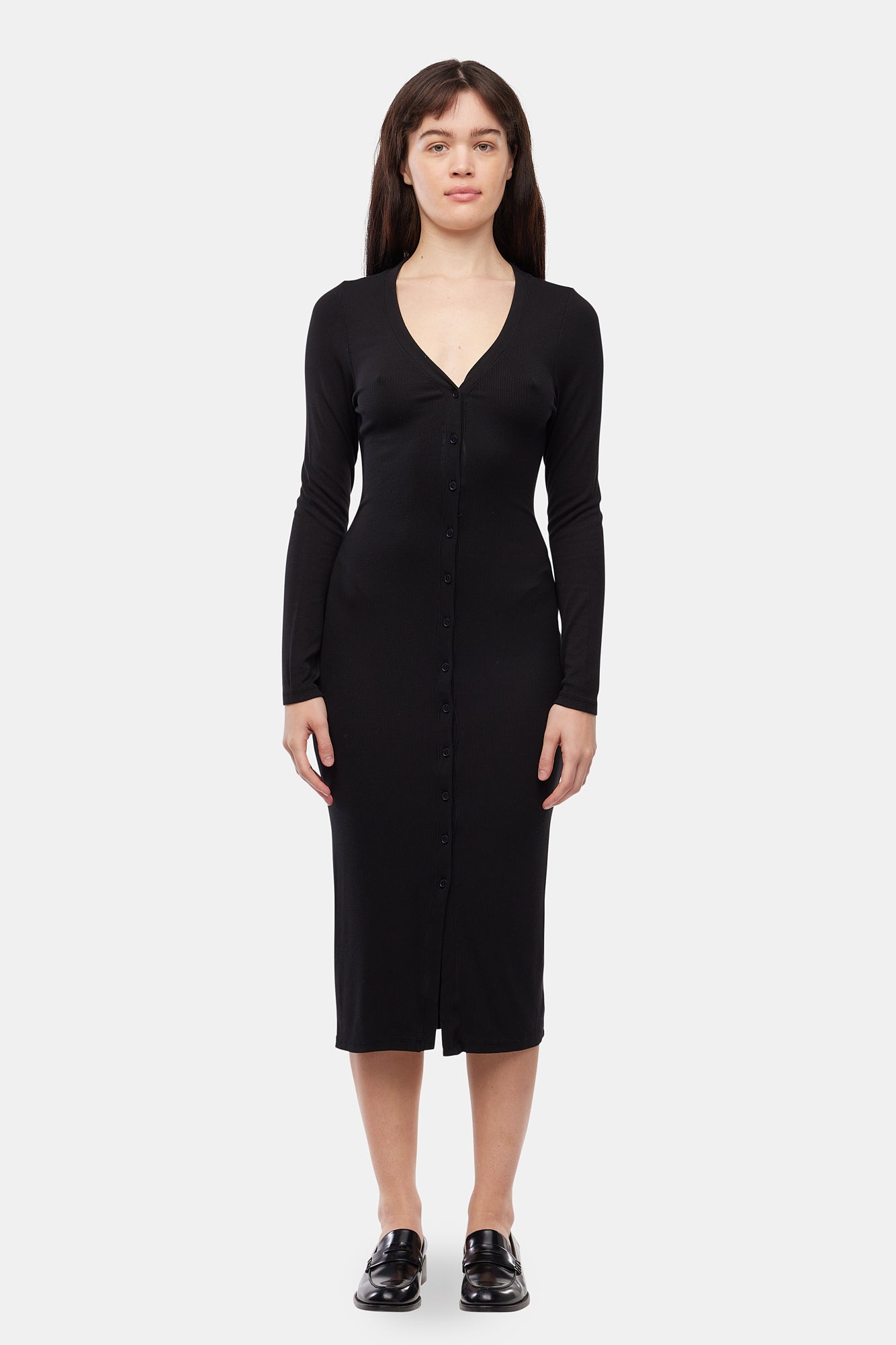 Ribbed Cardi Dress - Tar