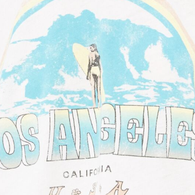 Longsleeve Crewneck - Whitewash Surf Graphic