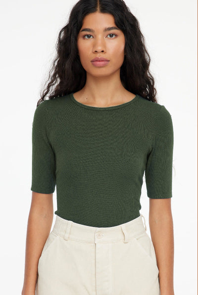 Sweater Rib Tee - Sage