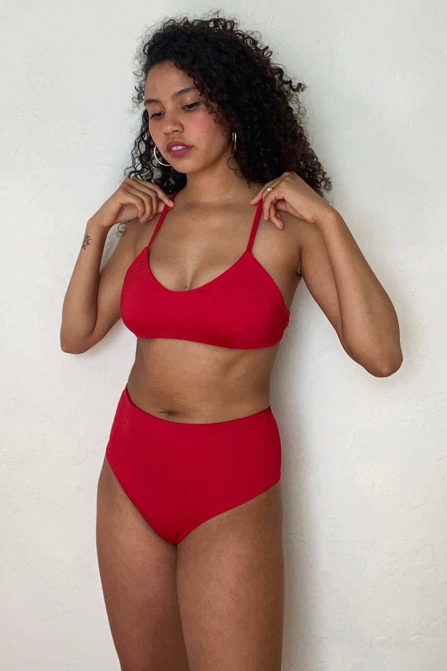 Sporty Tie Top - Cherry