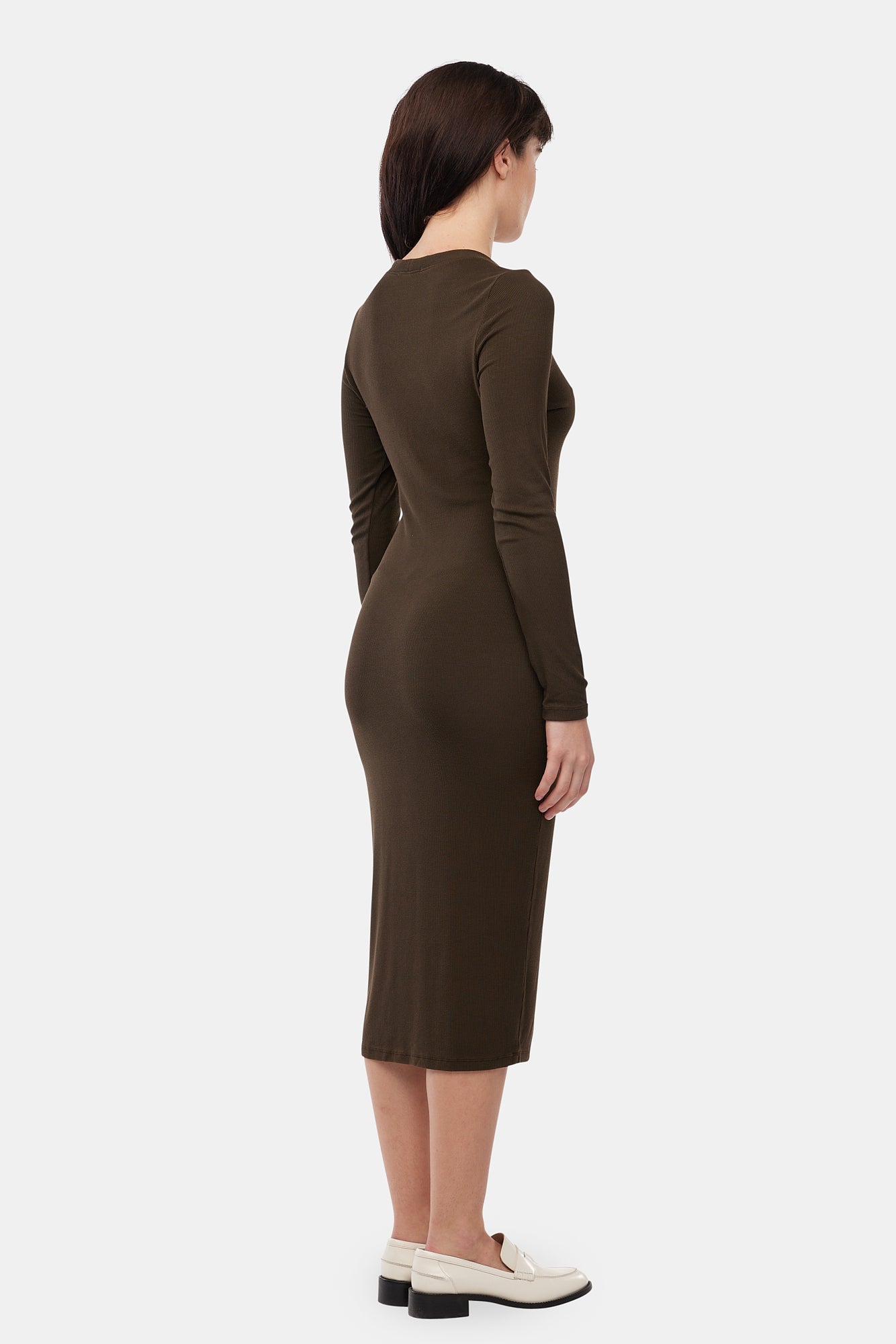 Ribbed Cardi Dress - Nori