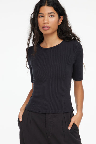 Sweater Rib Tee - Tar