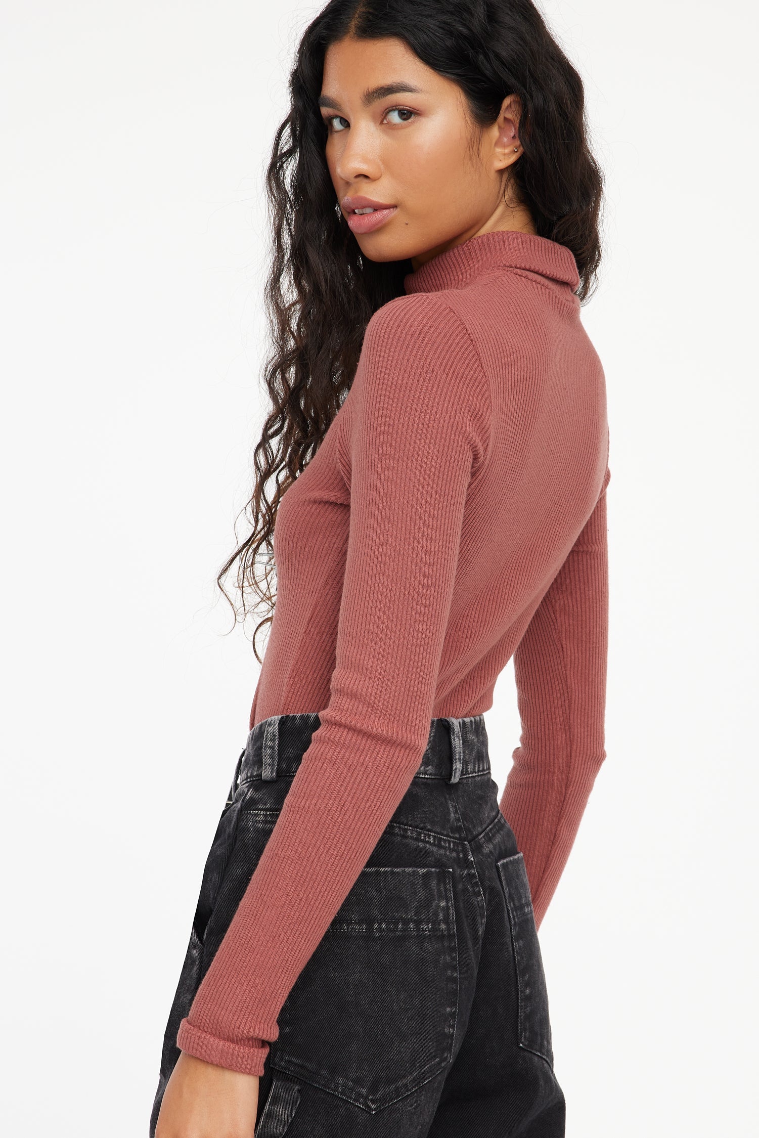 Sweater Rib Turtleneck - Sienna