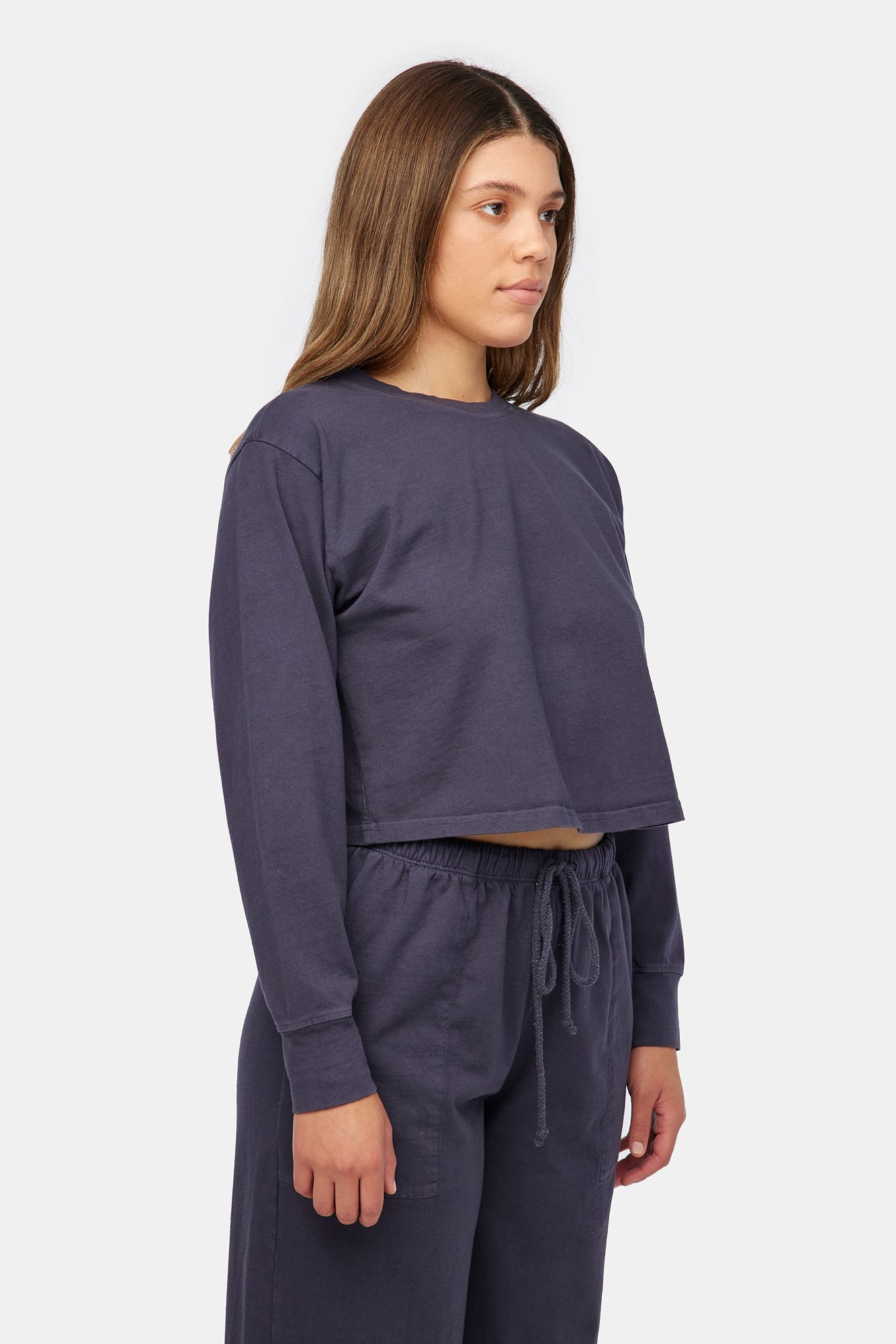 Longsleeve Boxy Tee - Charcoal